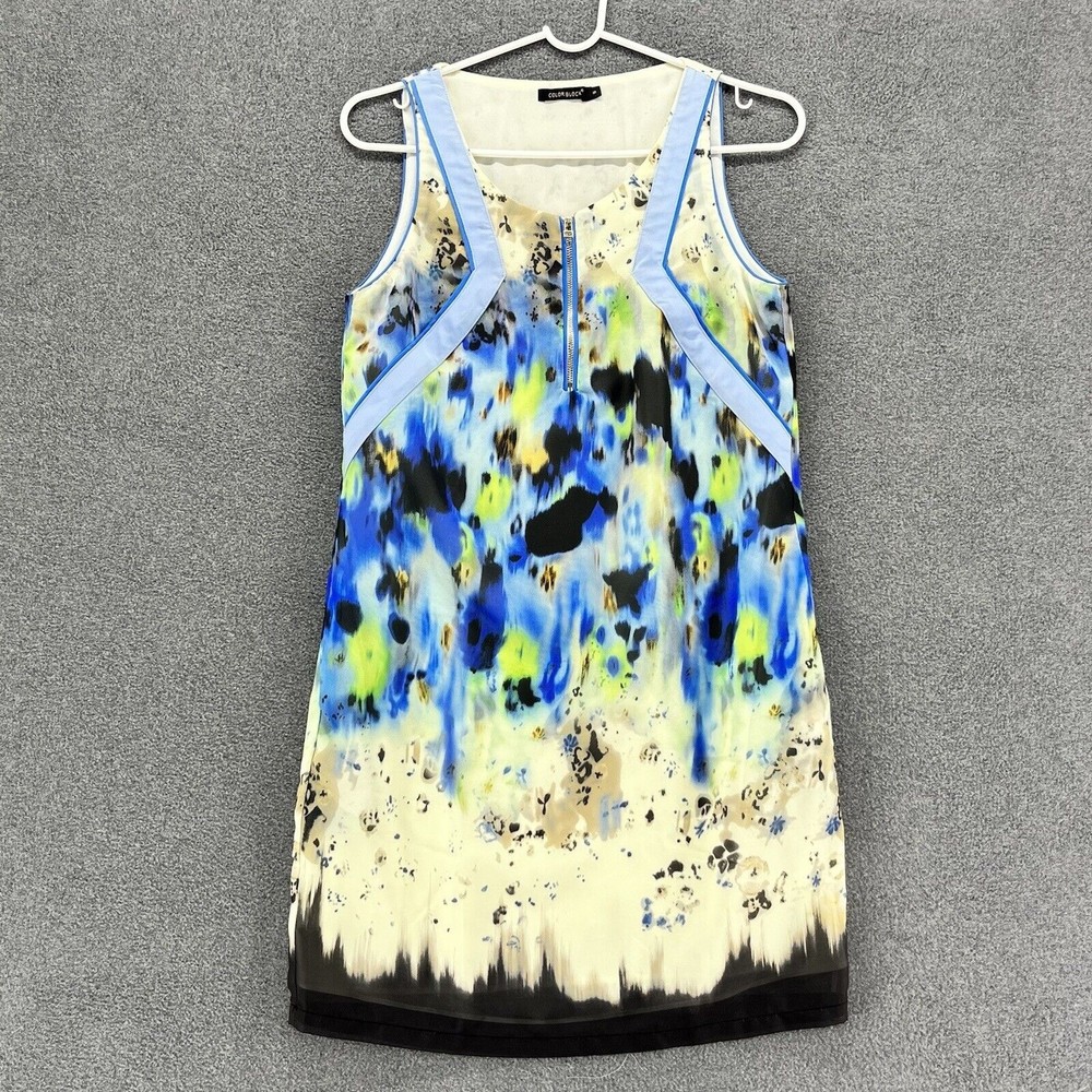 Color Block Womens Dress Size S Multicolor Career Casual‎ Shift Sleeveless